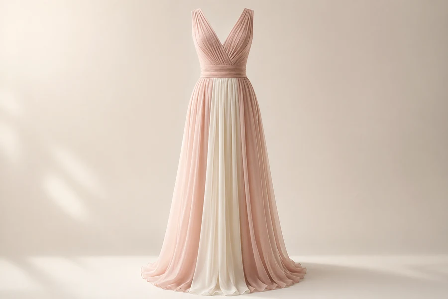 Silhouette robe longue — inspiration matières